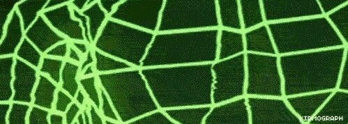 an abstract, distorted green grid pattern. it is distorted in a way that looks like you are seeing it through water.